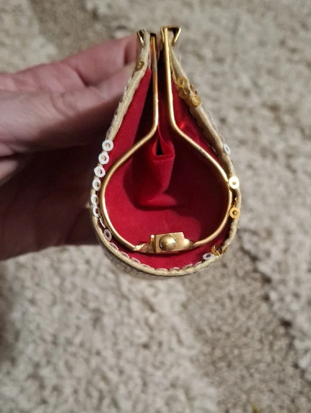 Free With Purchase Gold Sequin Kiss-Lock Evening Clutch